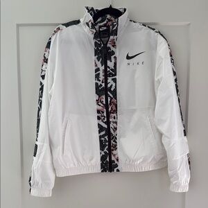 Nike White and Black Bomber Jacket